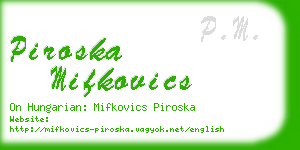 piroska mifkovics business card